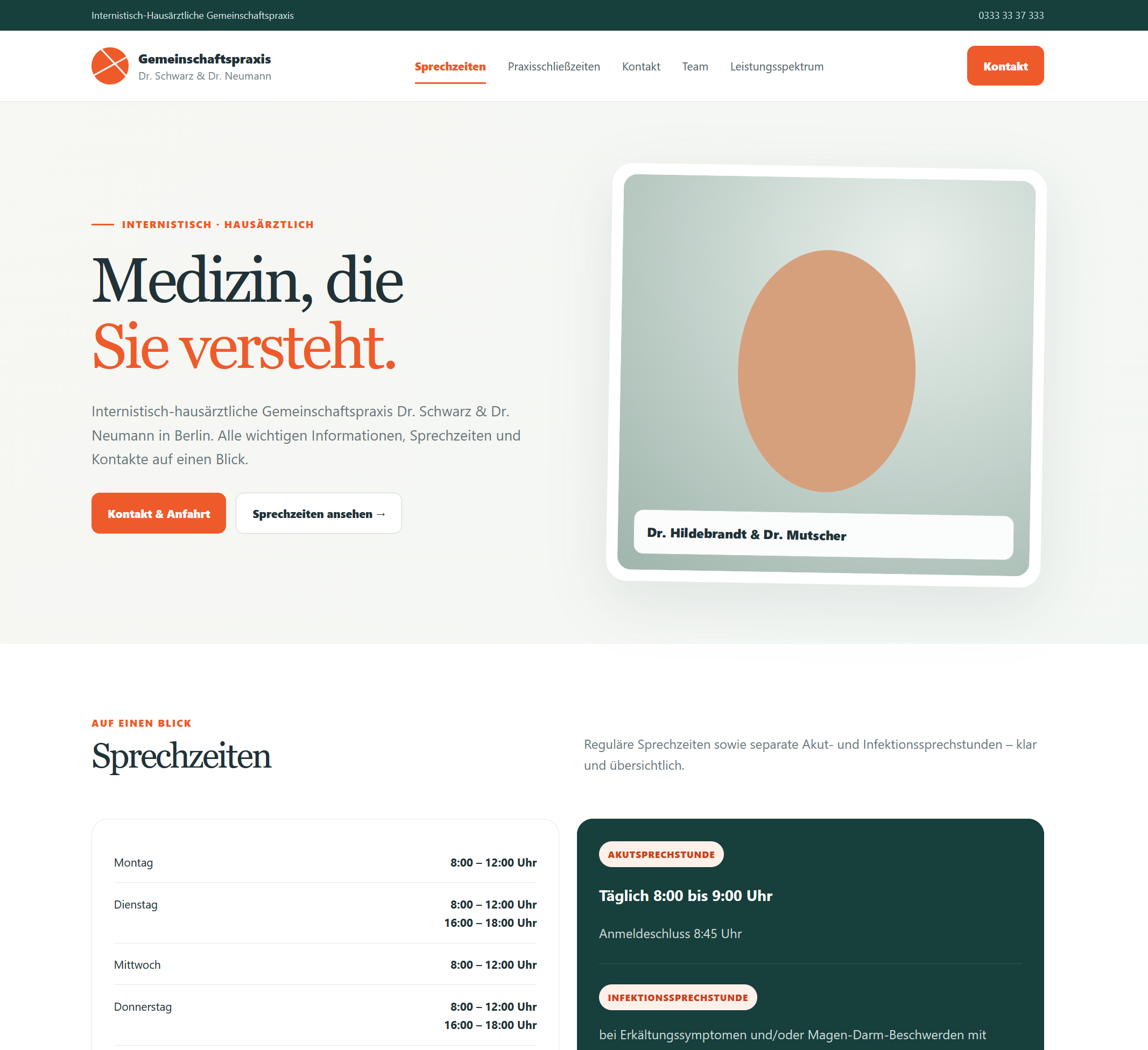 Website-Beispiel Hausarztpraxis Variant 2