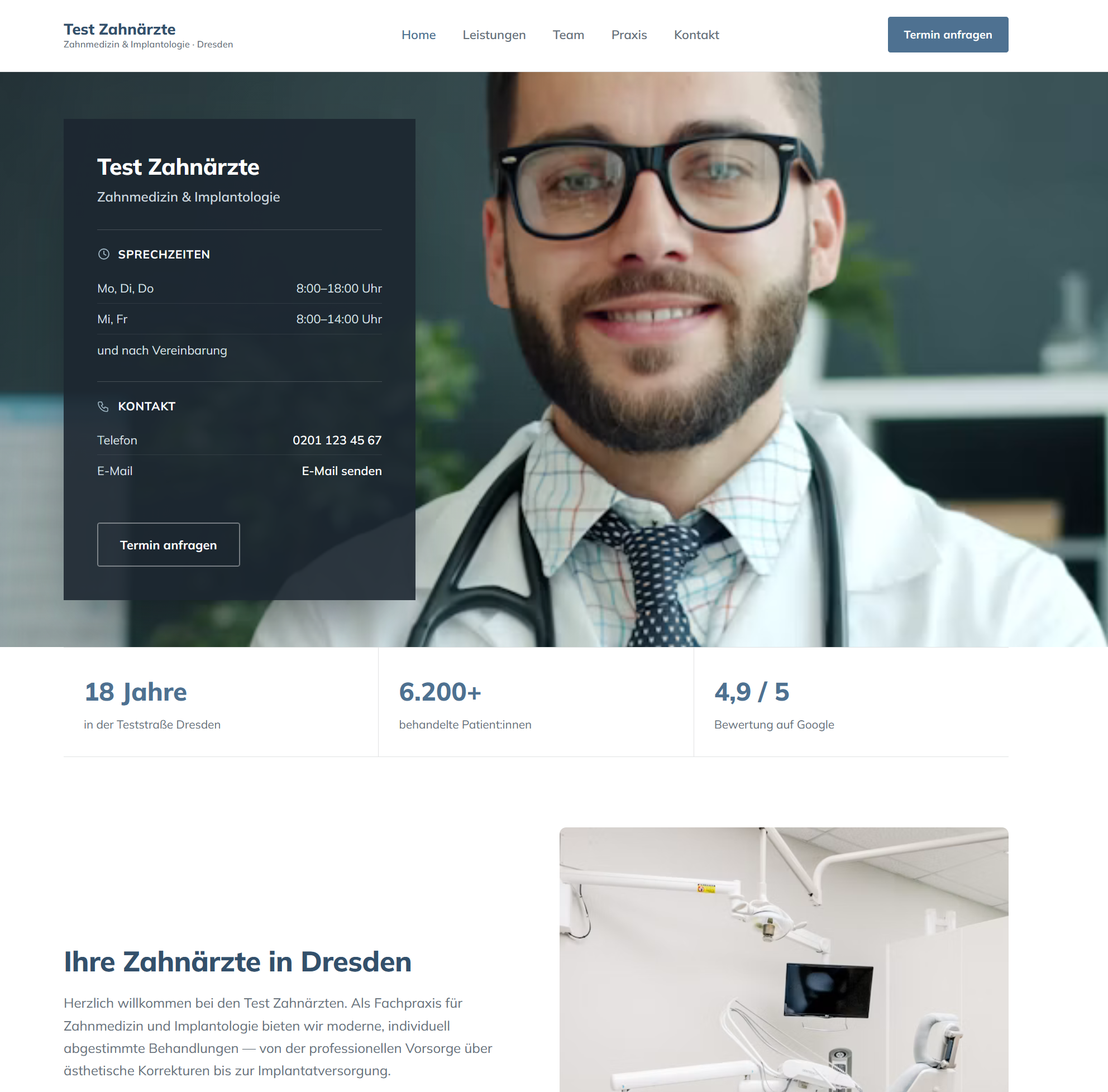 Website-Beispiel Zahnmedizin